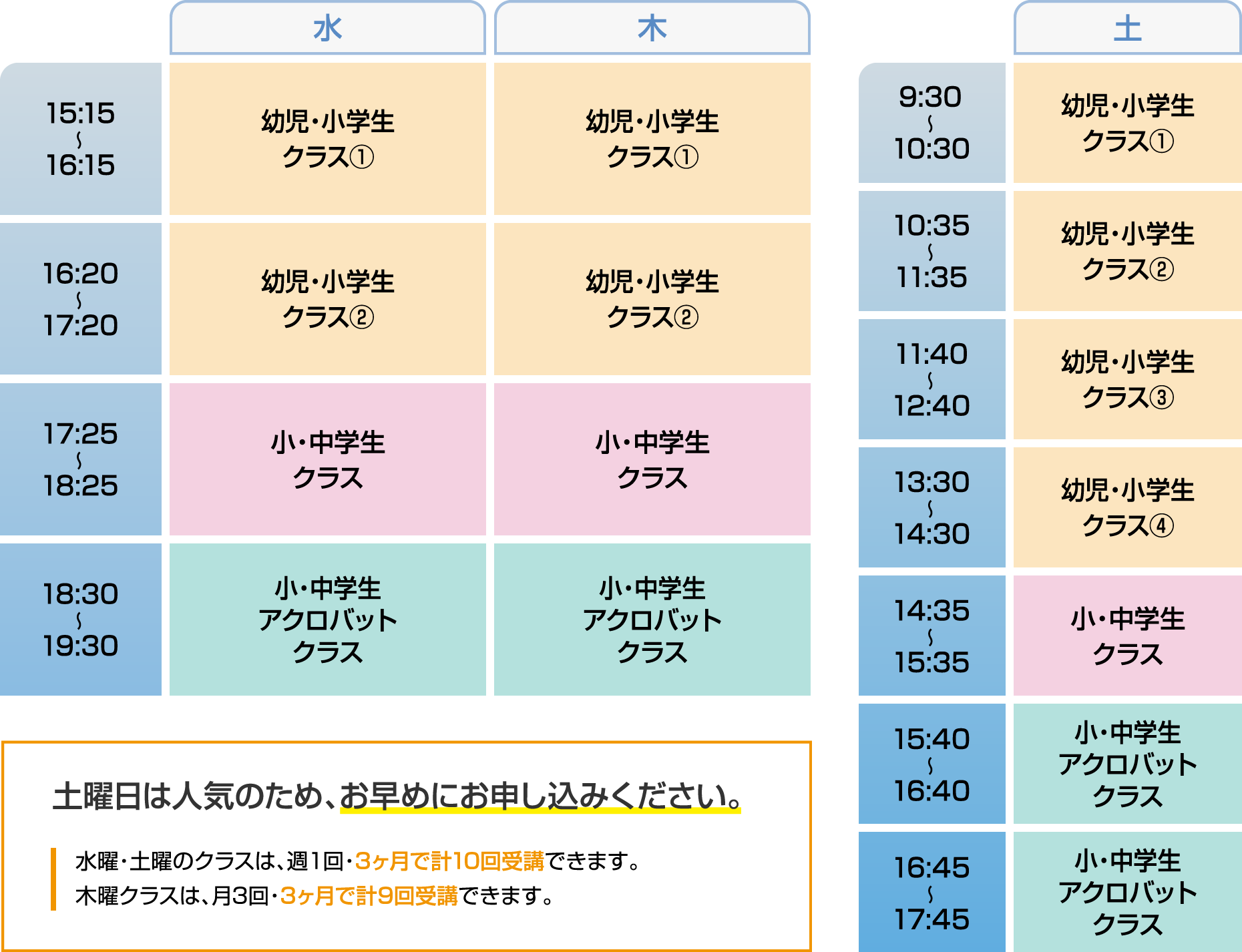 スケジュール表